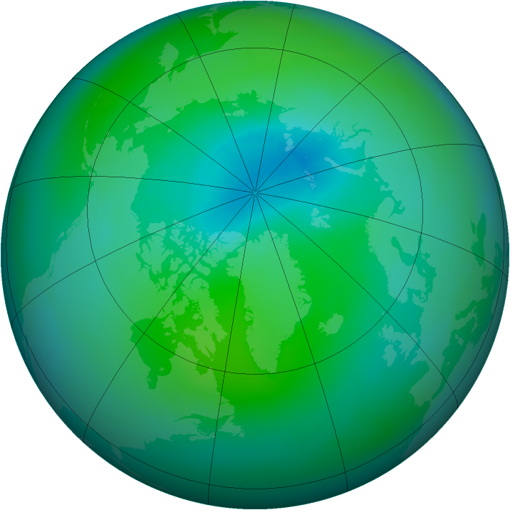 Arctic ozone map for September 2014